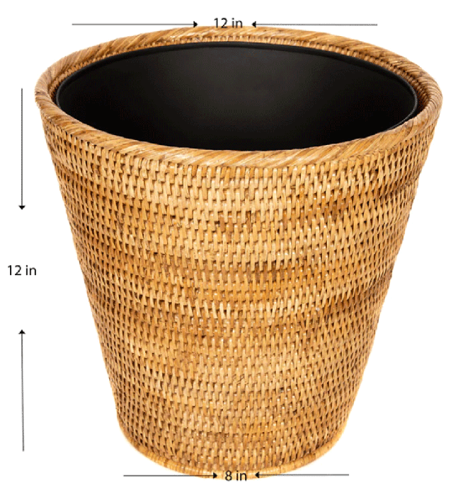 Round Tapered Waste Basket with Metal Liner