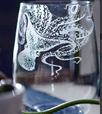 Blue Lucy Stemless Wine Glass Set / 2