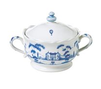 Country Estate Sugar Bowl with Lid- Delft Blue