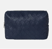 Large Cosmetic Bag -Woven Navy