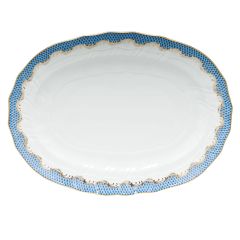 Fishscale Blue Oval Platter