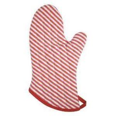 Oven Mitt, Red Narrow Stripe