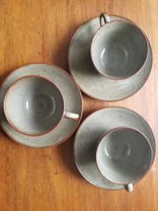 TEA CUP AND SAUCER, BLUE
