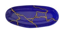 Storia Blue and Gold Oval Platter