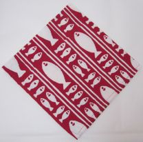 Stripe Fish Napkin Red