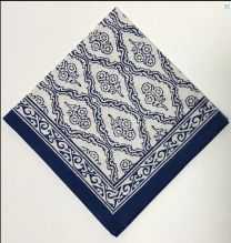 Trellis White / Blue Napkin
